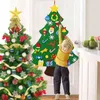 DIY Felt Christmas Tree with Ornaments Kids Year Gift Toys Christmas Party Wall Hanging Decoration for Home Navidad 211104