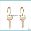 Hoop Jewelryhoop Hie Vintage Gold Sier Color Pallock Earrings Lock Key For Women Men Small Gothic Jewelry Aessories1 Drop Delivery 2021 1B
