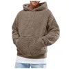 Mode Männer Casual Einfarbig Mit Kapuze Langarm Herbst Winter Warme Tasche Lose Sweatshirt Plüsch Fleece Hoodies Sportwear # g3 211217