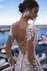 Sexy Unique Bride Luxury Beading Exquisite Lace Boho Wedding Dress Long Sleeves Open Back Mermaid Bridal Gowns Vestidos De Noiva 2022