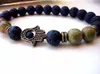 Fashion Protection Strands Unakite Hamsa Armband Lava Lycka Bracelet, Nature Stone UnakiteJasper Classic Gift för vän