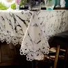 Marble Pattern Leather Tablecloth Waterproof Party Rectangular Square Dining Tea Table Cover Lace Stain Resistant Home European