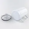 Trasferimenti di sublimazione in bianco Bicchieri Tazze per auto Thermos Bottle Cup con manico Stampa di sublimazioni INK DIY Transfer Heat Press 10oz 300ml ZYY1040