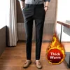 Men's Pants Men's Fall Winter Plush Warm Casual Slim Fit Mens Black Parfum Homme De Marque Formal For Men Pantalones Hombre 2022