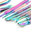 2021 Professionele Nail Cuticle Pusher Tweezer Rainbow Cutter Nipper Clipper Dead Skin Remover Roestvrij staal Manicure Nail Art Tool