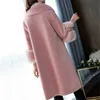 Women Fur Coat Blue S-5XL Plus Size Loose Faux Wool Jacket Autumn Winter Single-breasted Long Warmth Clothing LR743 210531