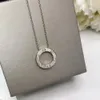 For Women Letter Round 6 Diamond Circle Necklace Jewelry ring Necklace Set France Quality Superior quality luxurious Gold, platinum, rose gold