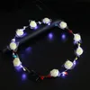 LED-Blumenkrone, LED-Blumenkranz, Stirnband, leuchtend, 10 LEDs, Blumen-Kopfschmuck, Kopfschmuck für Mädchen und Frauen, Hochzeit