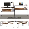 US Stock Commercial Furniture Double Workstation Office Desk Writing Study Desk Extra Large Computer Desks with Open Storage a35