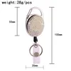 Party Gunst Diamond-Studded Clay Easy-to-pull metalen ovale full-diamond telescopisch gemakkelijk te trekken Creative Badge Hanging ID Buckle CCF7177