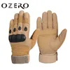 OZERO Tactical Army Military Hard Knuckle Full Finger Motorcycle Gloves For Men Outdoor Cycling Hunting Hiking Camping