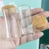 30 * 60mm 25ml Vials de verre Tube de test de pots avec bouchon de liège Vider les bouteilles transparentes transparentes 50pcs / Lothigh Qté