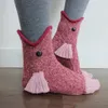 Świąteczne skarpetki imprezowe zapasy Shark Chameleon Krocodile Knit Socks Cute Unisex Zima ciepła podłoga zagęszczona noworoczne prezenty1345902