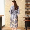 Women Sleepwear Ladies Pajamas Soft Nightgown Female Half Sleeved Cardigan V Neck Nightdress Sexy Home Gown With Robe LX