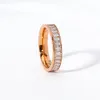 Trouwringen mode kleurrijke kristal zirkoon femme roestvrij staal rose gouden ring voor vrouwen verlovings sieraden