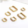 Cerchio Huggie orecchini in oro piccoli/grandi micro pavé cristallo CZ rettangolo geometrico per gioielli piercing all'orecchio moda donna