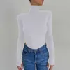 Moda Casual Elegante Pagliaccetti Donna Tute Streetwear Skinny Manica lunga Tute da donna Inverno Collo alto Tuta 210625
