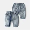 Bebê Calças Curtas Verão Crianças Jeans Elastic Simples Causal Crianças Roupas Joelho Comprimento Demi Calças Para Meninos 3-12Years 210701