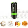 500ml multifunktionsvattenflaska behållare protein shaker blender mixer cup sport träning fitness gym träning 3 lager