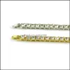 Bracelets à breloques Jewelryfashion Style Hip Hop Iced Out Chains Single Drill Mens 1 Row Strass Bracelet Simated Diamond Bangle Jewelry 3 C