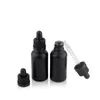 Black Frosted Glass Essential Oil Perfume Bottles e liquid Reagent Pipette Dropper Bottle 30ml