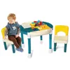 Barn Byggnadsblock Barnbord och Stolar Sätta Toy Bricks Aktivitet Spela Baby