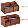 Tissue Boxes Servetten Bureau Retro Ruimtebesparende doos met lade Solid Wood Office Pen Telefoon Handgemaakte Home Opslag Afstandsbediening Multifunctio