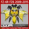 Fairings OEM para Yamaha FZ 6R 6N 6 FZ6 RN 600 FZ-6R FZ600 FZ6R 2009 2010 2011 2013 2014 2015 corpo 103No.130 FZ-6N 09 10 11 12 13 14 15 FZ6N 09-15 Gloss Golden Bodwork Kit