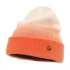 Gradient Color Small logo Knitted Caps 2021 Autumn/winter Dome Warm Wool Hat Cover