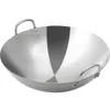 38cm 40cm engrossar frigideira wok casa jardim não-vara frigideira de aço inoxidável fogões de gás fritar panqueca panela panela 210319
