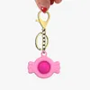 Candy/Flower Shaped Squeeze Simple Dimple Toys Push Bubble Sensory Stress Relief Fidget Early Educational Keychain