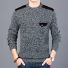 Moda Marca Sweater para Mens Pullovers Slim Fit Jumpers Knitwear O-pescoço Outono Estilo Coreano Roupas Casuais Masculino 210818