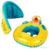 Kids Infant Swim Rings Inflatable Baby Swimming Seat Boat Children Pool Float Ring With Removable Sun Shade Canopy Life Vest Buo5853398