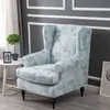 Plaid Dustproof Sloping Arm King Back Chair Cover Elastic Armchair Wingback Wing Sofa Dining Stretch Protector 211116