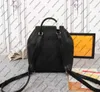 M45205 M45515 Montsouris PM elegante vrouwen echt koeienhuid lederen emobss canvas gesp rugzak Satchel portemonnee schoudertas