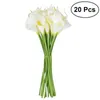 20PCs artificiell calla lily brud bröllop bukett blommor äkta touch dekorativ bukett (vit) 210624