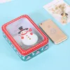 8 Cute Pattern Christmas Tin Boxes Gift Packing Box Children Candy Cookies PackageSanta Claus Snowman Design Metal Storage Rectangle Case Xmas Favor Decor