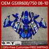 Suzuki GSX-R750 GSXR 600 750 CC K8 GSXR-600 600CC 750cc 08-10 88no.0 GSXR750 08 09 10 GSXR-750 GSXR600 GSX-R600 2009 2009 2010 OEM 페어링 공장 블루