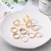 Cluster Rings Vienkim Fashion Hiphop Gold Chain Set For Women Girls Punk Geometric Simple Finger 2022 Trend Jewelry Party