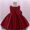 Neonato Principessa Bownot Dress 1 Anno Compleanno Neonata Tutu Abito da Battesimo Bambino Matrimonio Battesimo Vestiti Abbigliamento da festa infantile G1129