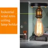 مقهى Retro Loft Copper Head Decoration Seiling Light Industrial Bedroom Room Mallway Semi-Flush Mount Date El Lights Lights