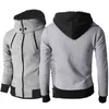 Herfst Warm Heren Rits Jas Man Jassen Bomber Jassen Sjaal Kraag Hoodies Casual Fleece Mannelijke Hooded Uitloper Slanke Fit Hoody 211215