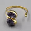 GuaiGuai Gioielli Naturale Viola Ametista Druzy Bracciale rigido Moda Donna Gioielli Trendy per le donne2860944