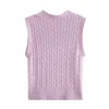 vintage female kints summer purple soft women knitwears rayon v neck ladies knitted sweaters sleeveless knitwear 210430