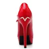 Décolleté concise sexy da ufficio femminile di marca 2021 primavera donna piattaforma rosso sottile tacchi alti scarpe con fibbia abito da donna