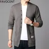 Moda uomo cardigan giacche cappotti streetwear tendenza giacca a vento autunno soprabito giacca maglione casual abbigliamento uomo nero 211018