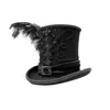 Gothic Vintage Top Hat Men Steampunk Cosplay Punk Party Caps Feather Decoration Drop High Quality Wide Brim Hats308S