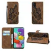 Intryck Butterfly Flower Vintage Leather Plånbok Fall för Samsung S23 Fe Ultra A04 A23E A14 5G A32 S21 Plus A25 A24 Note 20 Ultra A12 Holder Flip Cover Pouch Purse Purse