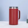 24oz cerveja copos de aço inoxidável caneca de café tumbler parede dupla vácuo isolado copo com alça e tampas à prova de derramamento por mar lle11559