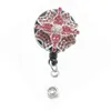 30 PCS/LOT KEY RINGS Nurse Gift Rhinestone Acrylic flower id benly cenlable reel for accessories